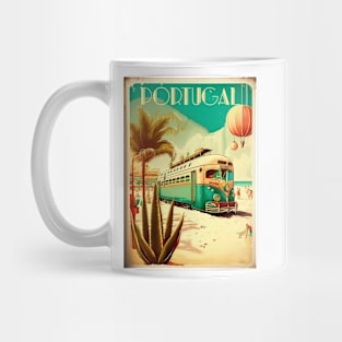 Portugal Beach Vintage Travel Art Poster Mug